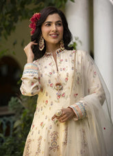 Dolla Silk Gown in Cream Colour